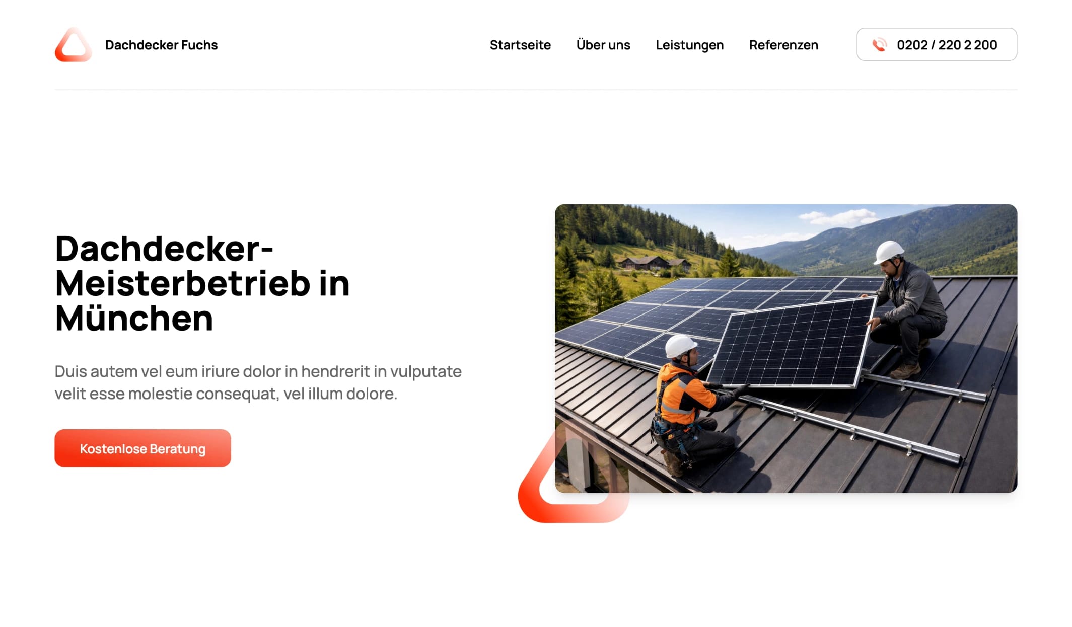 Webseite für Dachdecker